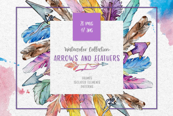 Arrows and Feathers Watercolor