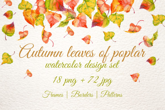 Autumn Leaves of Poplar Watercolor Set