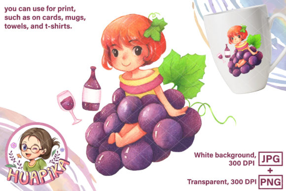 Cartoon Watercolor Cute Girl