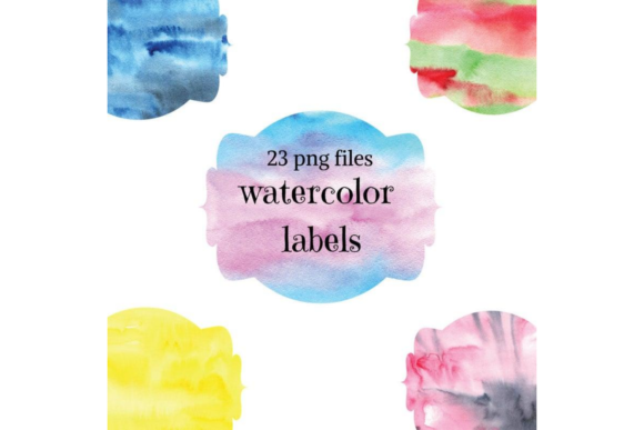 Colorful Watercolor Frames, Tags Illustrations