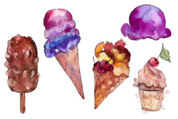Ice Cream the Joy of Childhood Watercolor