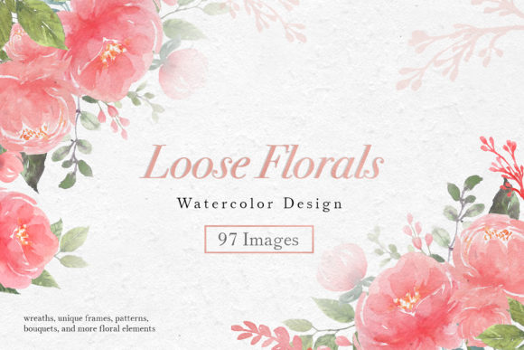 Pink Loose Florals Watercolor Illustrations