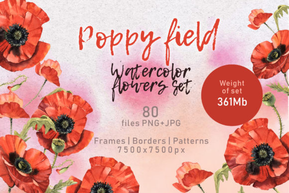 Poppy Field Watercolor Set