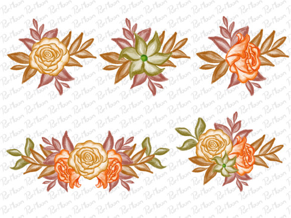 Watercolor Autumn Floral Illustrations